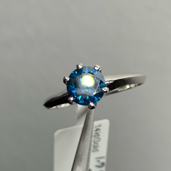 Zales Jewelry - 14k 1.00ct Blue Diamond Ring